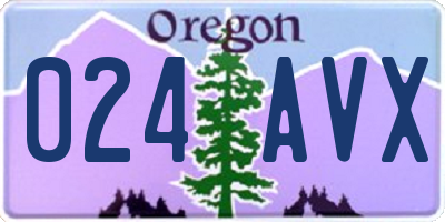 OR license plate 024AVX
