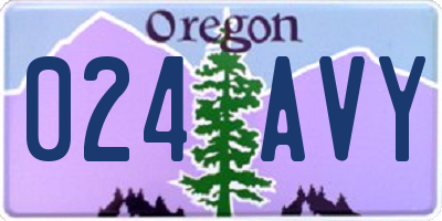 OR license plate 024AVY