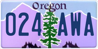 OR license plate 024AWA