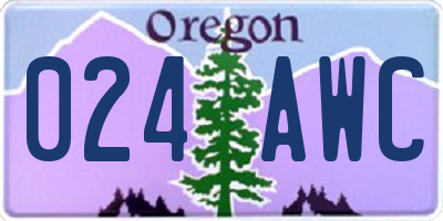 OR license plate 024AWC