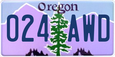 OR license plate 024AWD