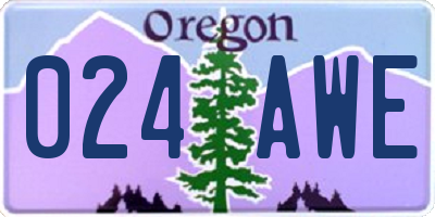 OR license plate 024AWE