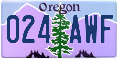 OR license plate 024AWF
