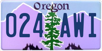 OR license plate 024AWI
