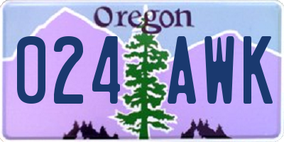 OR license plate 024AWK