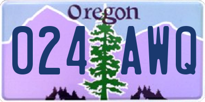OR license plate 024AWQ
