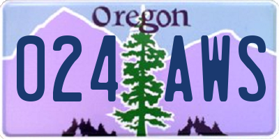 OR license plate 024AWS