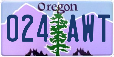 OR license plate 024AWT