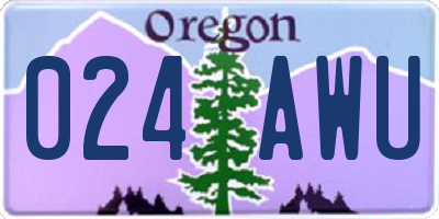 OR license plate 024AWU