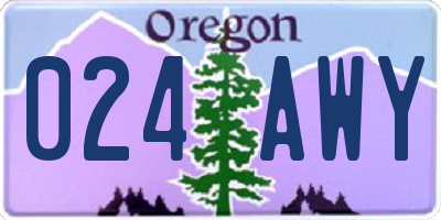OR license plate 024AWY