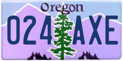 OR license plate 024AXE