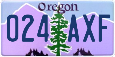 OR license plate 024AXF