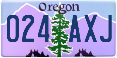 OR license plate 024AXJ