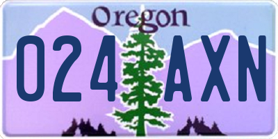 OR license plate 024AXN