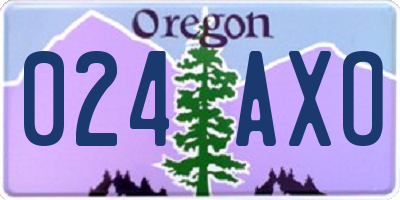 OR license plate 024AXO