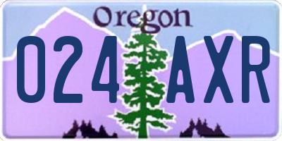 OR license plate 024AXR
