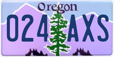 OR license plate 024AXS