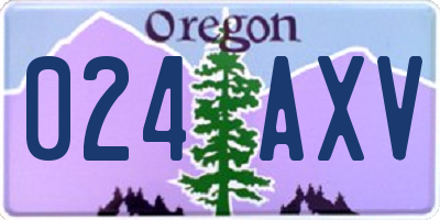 OR license plate 024AXV