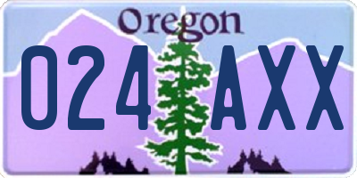 OR license plate 024AXX
