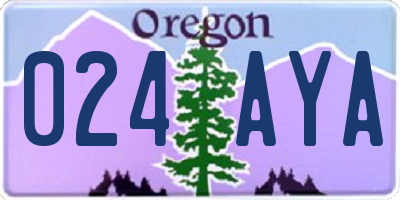 OR license plate 024AYA