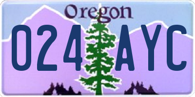 OR license plate 024AYC