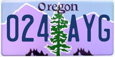 OR license plate 024AYG