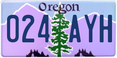 OR license plate 024AYH