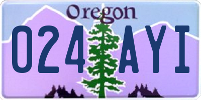 OR license plate 024AYI
