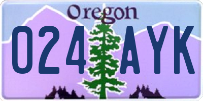 OR license plate 024AYK