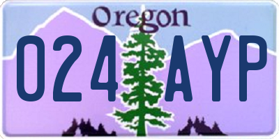 OR license plate 024AYP