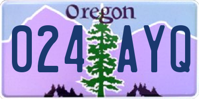 OR license plate 024AYQ