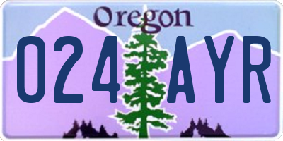 OR license plate 024AYR