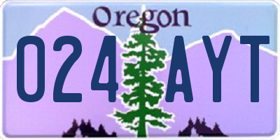 OR license plate 024AYT