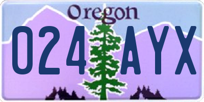 OR license plate 024AYX