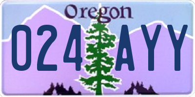OR license plate 024AYY