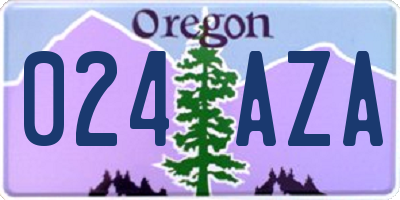 OR license plate 024AZA