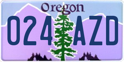 OR license plate 024AZD