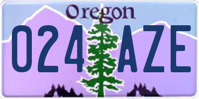 OR license plate 024AZE