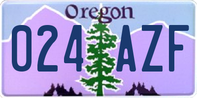 OR license plate 024AZF