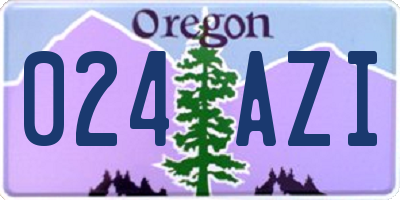 OR license plate 024AZI