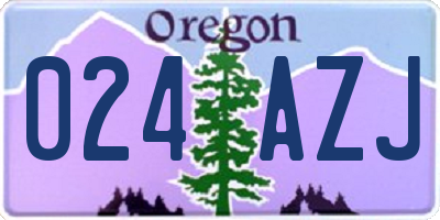 OR license plate 024AZJ