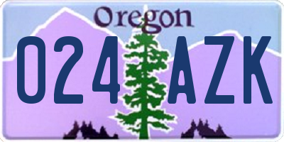 OR license plate 024AZK