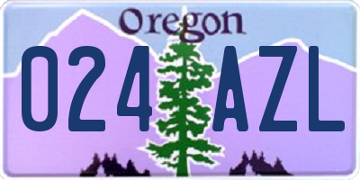 OR license plate 024AZL