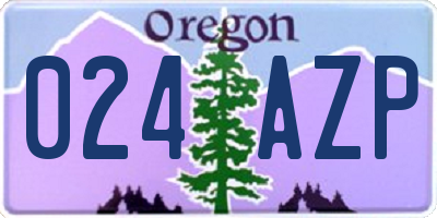 OR license plate 024AZP