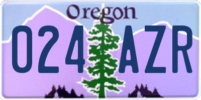 OR license plate 024AZR