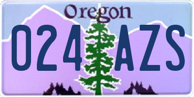 OR license plate 024AZS