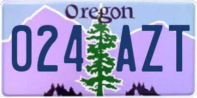OR license plate 024AZT