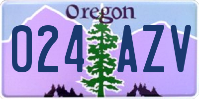 OR license plate 024AZV