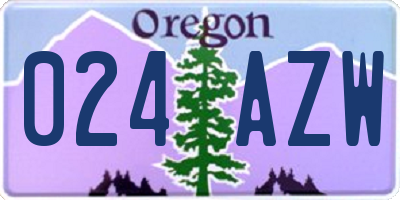 OR license plate 024AZW