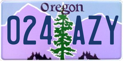 OR license plate 024AZY